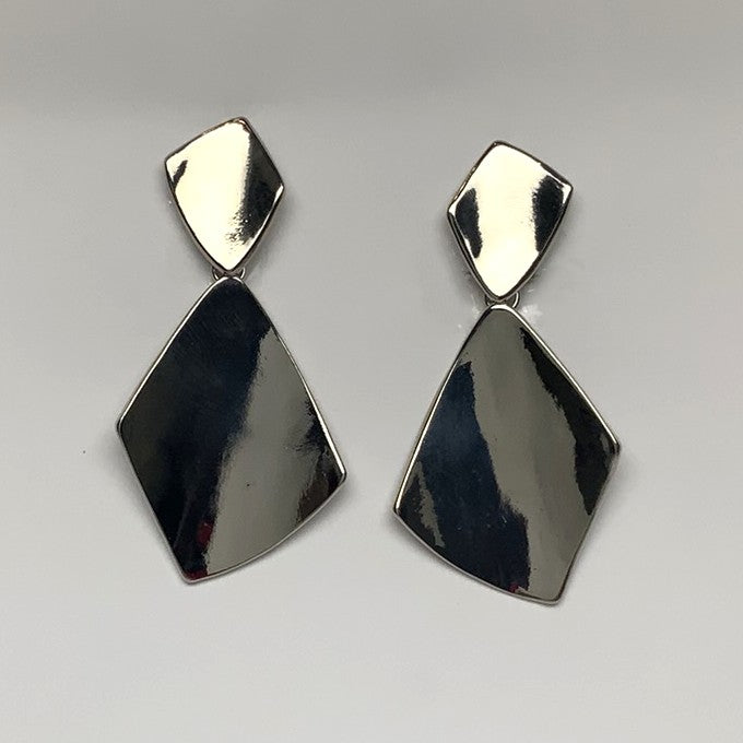 Diamond Shape Drop Clip Earring