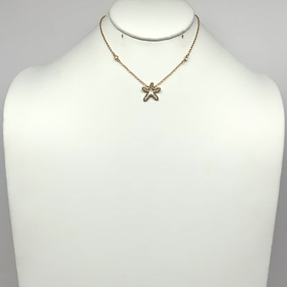 Short Rhinestone Cut-out Starfish Necklace