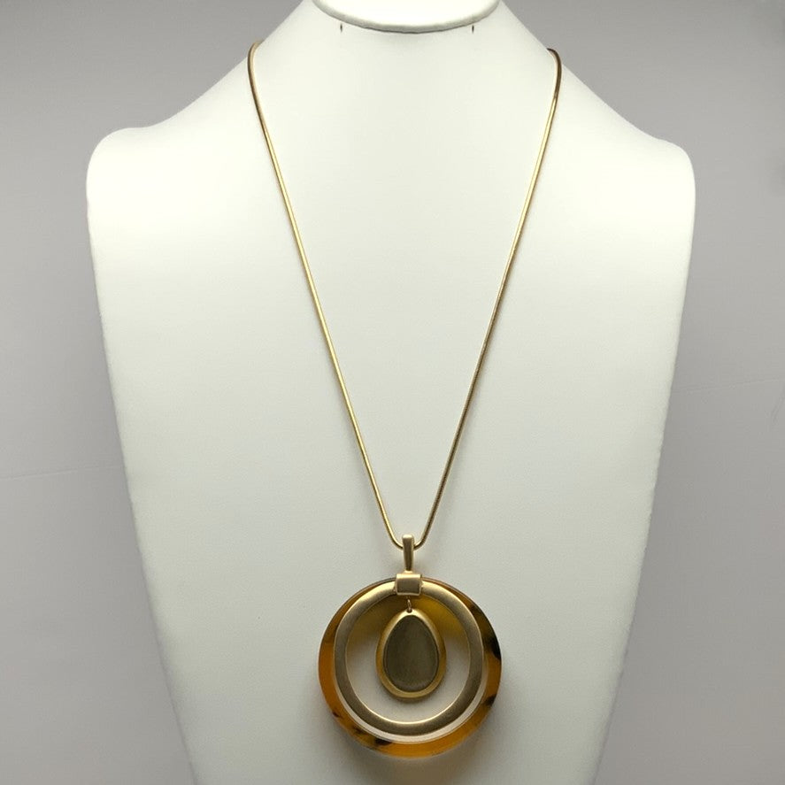 Double Circle Drop Necklace