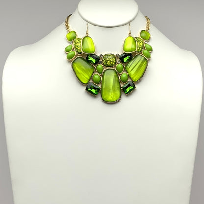 Lucite Crystal Necklace Set