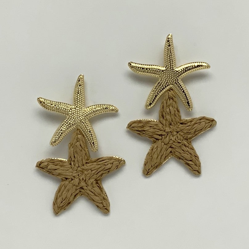 Double Starfish Twine Earrings
