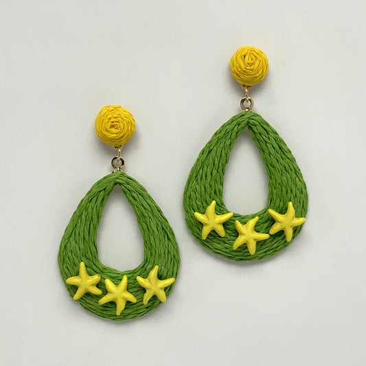 Teardrop Twine Starfish Earrings