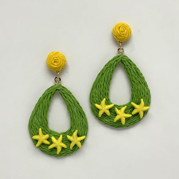 Teardrop Twine Starfish Earrings