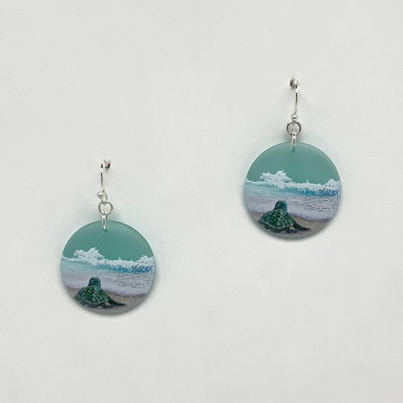 Turtle Wave Lucite Earrings