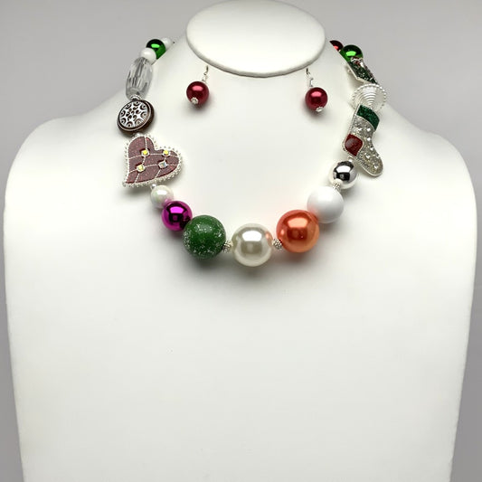 Ornament Christmas Necklace Set