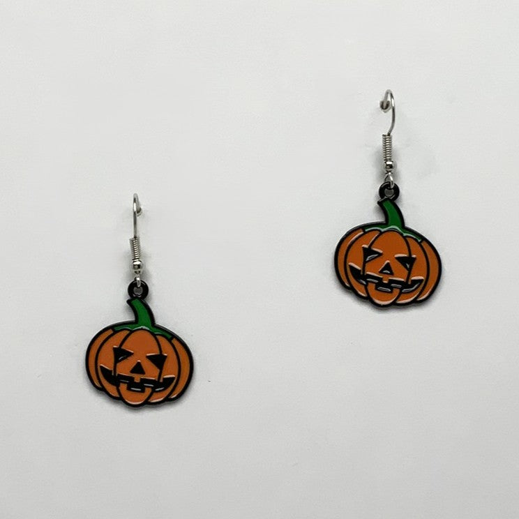 Jack O Lantern Enamel Earring