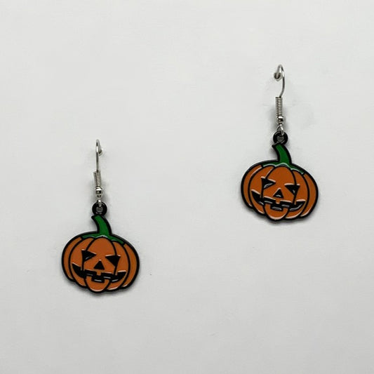 Jack O Lantern Enamel Earring