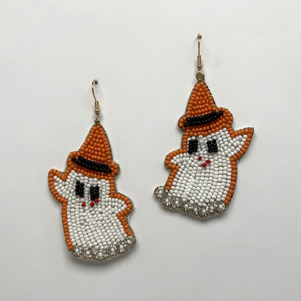 Beaded Witch Ghost Earrings