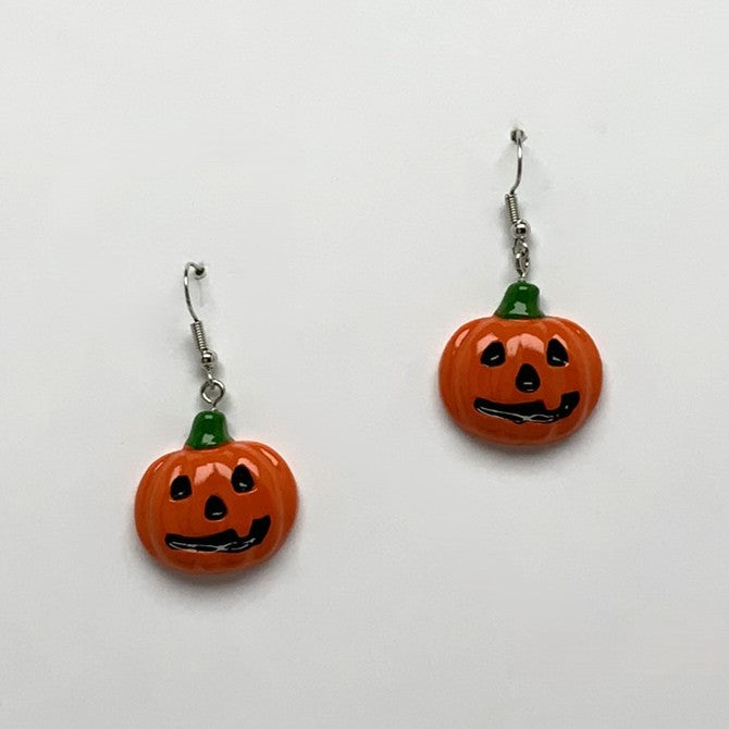 3D Jack O Lantern Earrings