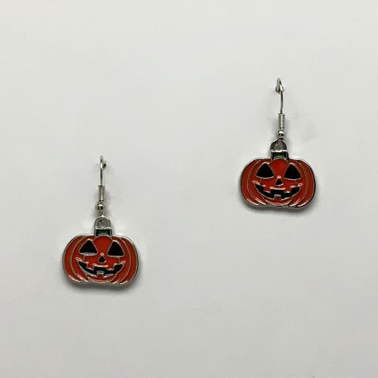 Enamel Jack O Lantern Earrings