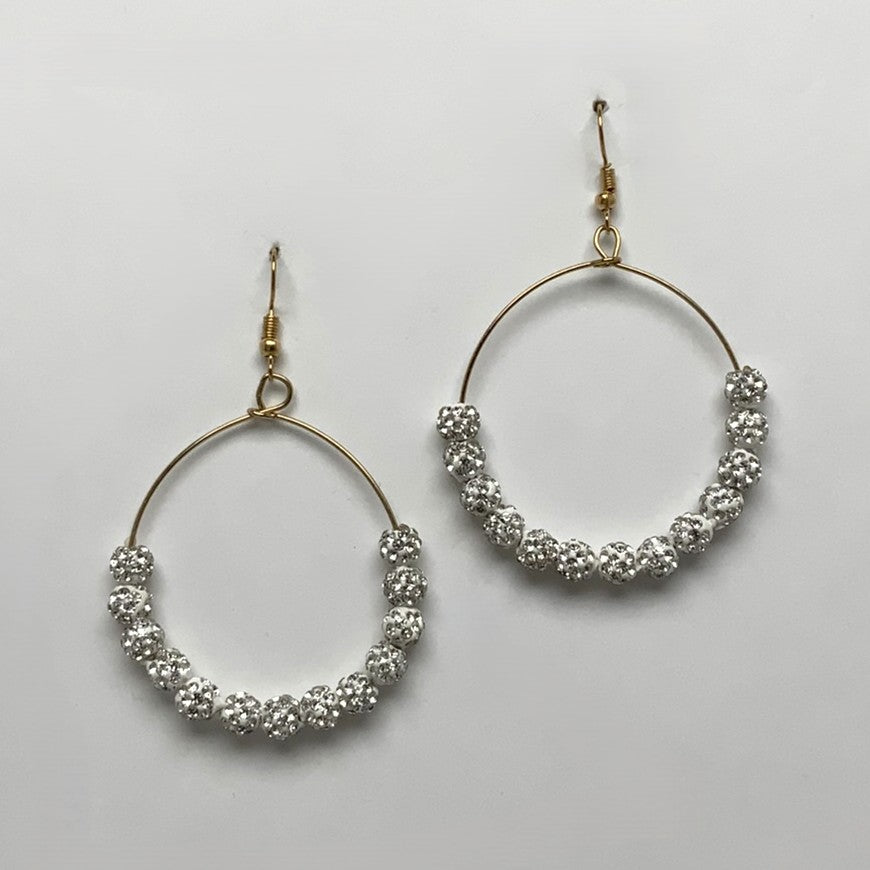Circle Crystal Bead Earrings