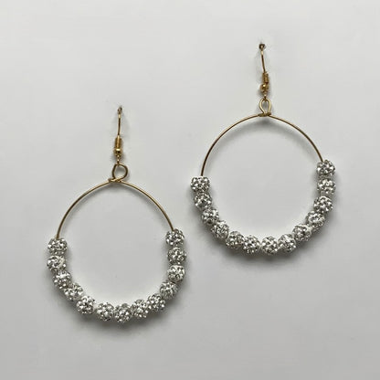 Circle Crystal Bead Earrings