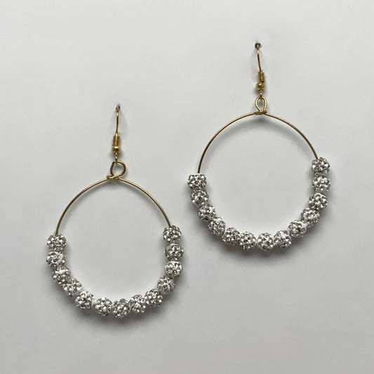 Circle Crystal Bead Earrings