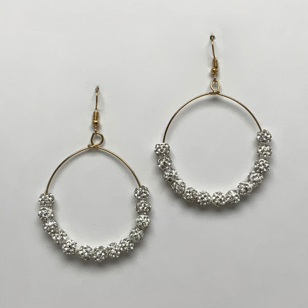 Circle Crystal Bead Earrings