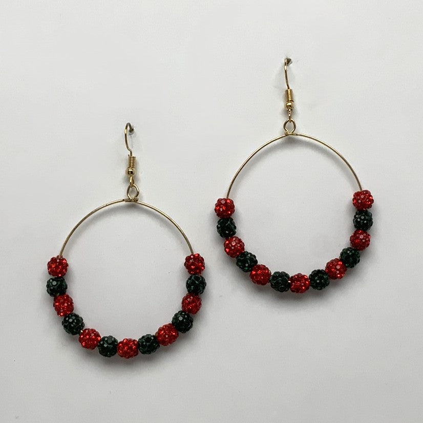 Circle Crystal Bead Earrings