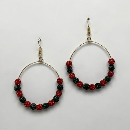 Circle Crystal Bead Earrings