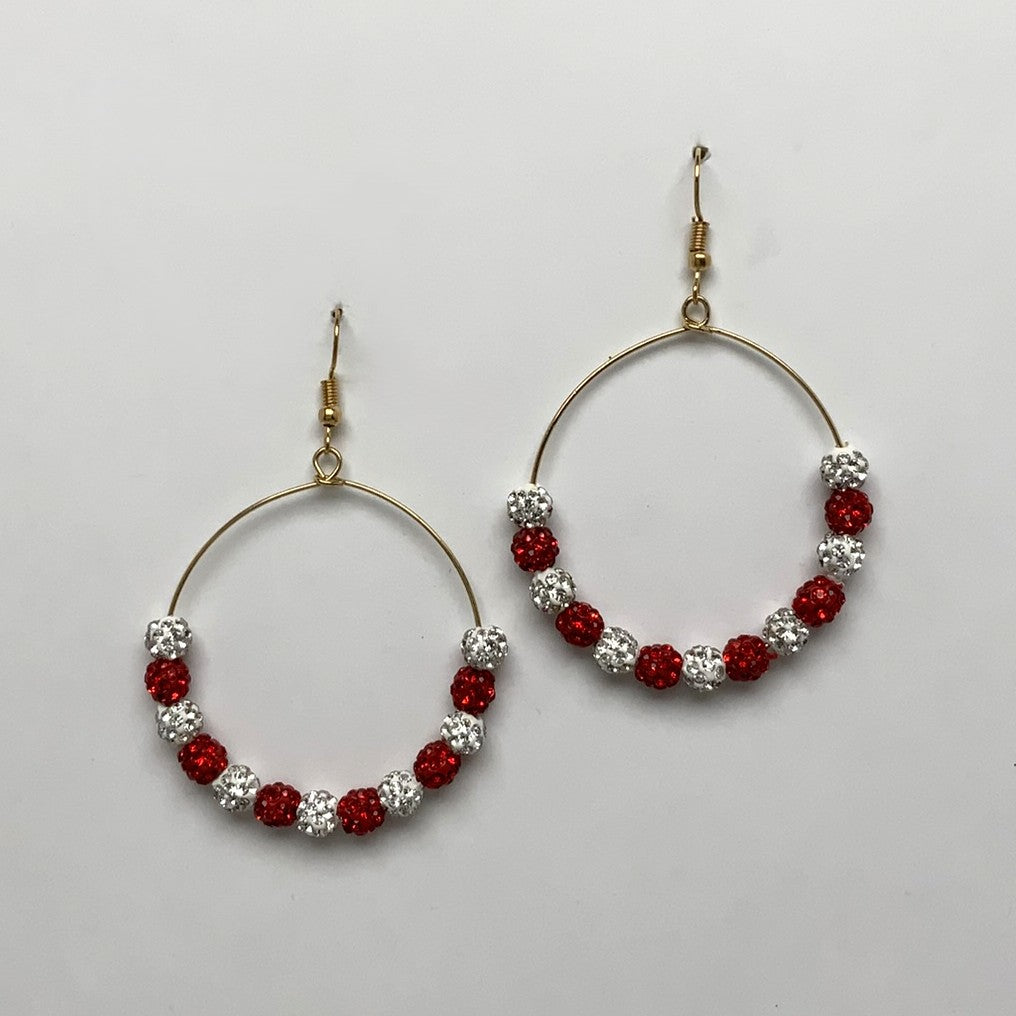 Circle Crystal Bead Earrings