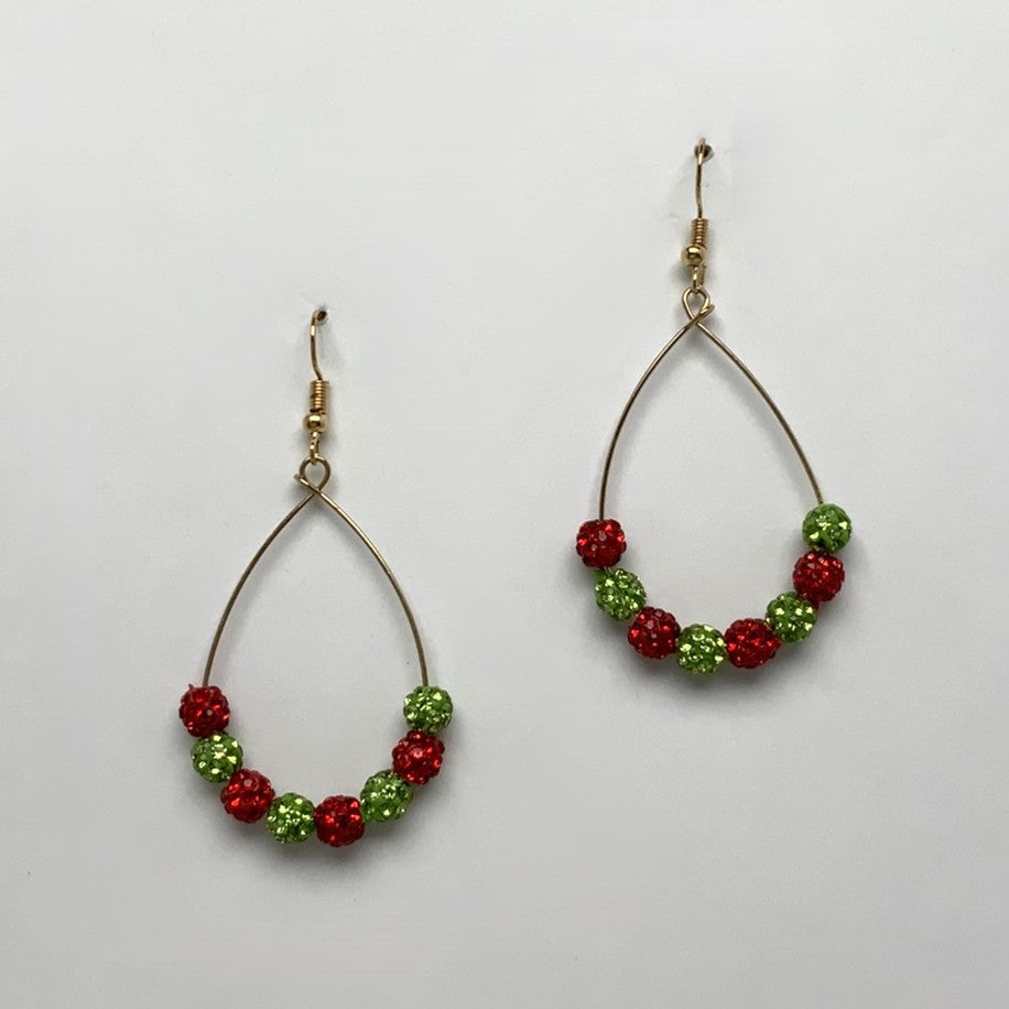 Teardrop Crystal Bead Earrings