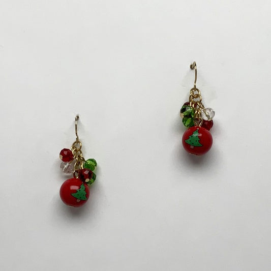 Crystal Drop X-mas Tree Earrings