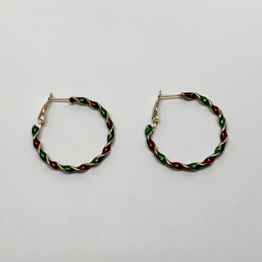 Christmas Twist Hoop Earrings