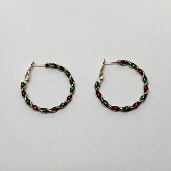 Christmas Twist Hoop Earrings