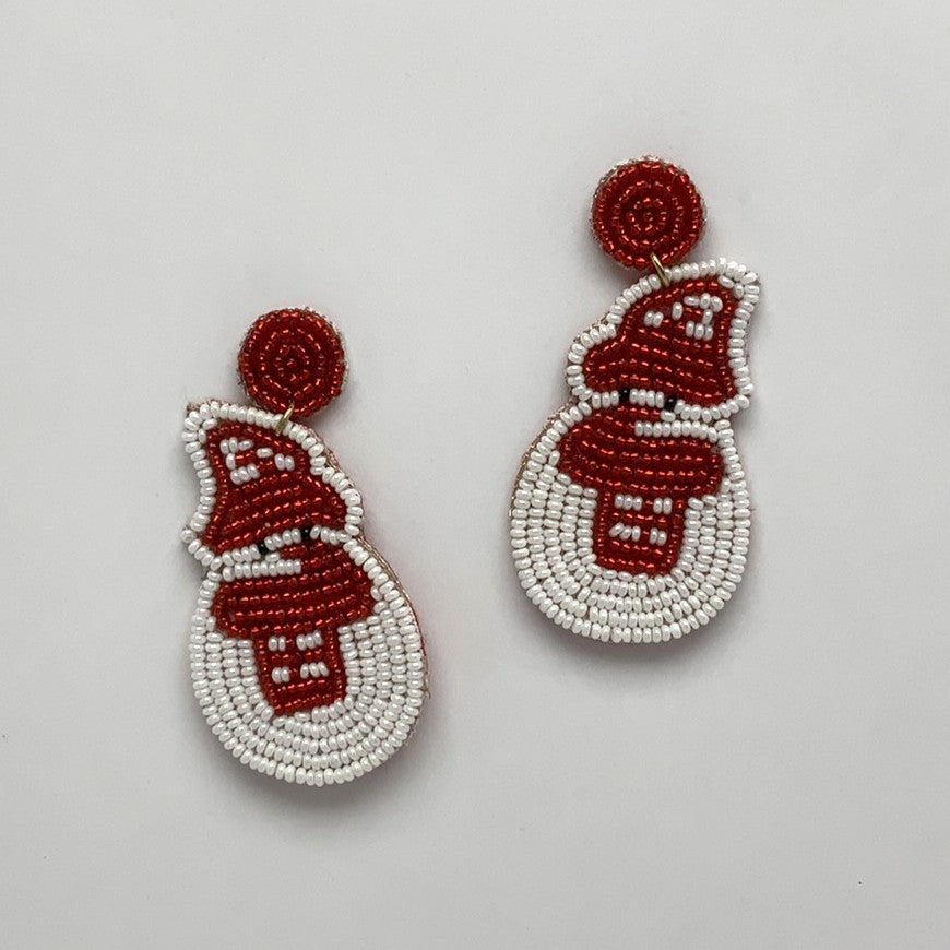 Beaded Snowman Earrings