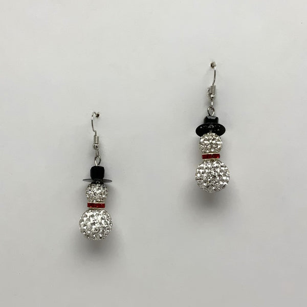 Crystal Snowman Earrings