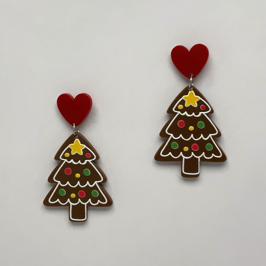X-mas Gingerbread Tree Earrings