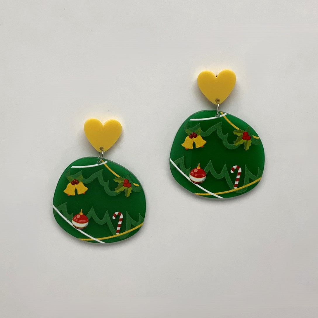 Lucite Christmas Earrings