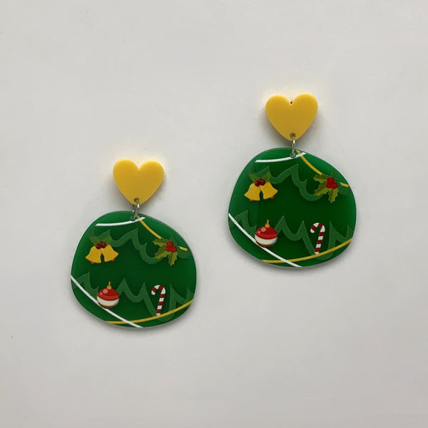 Lucite Christmas Earrings