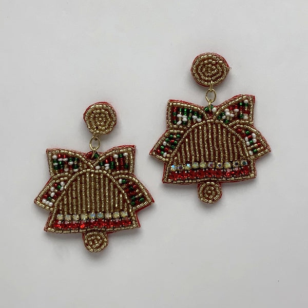Christmas Bell Beaded Earrings