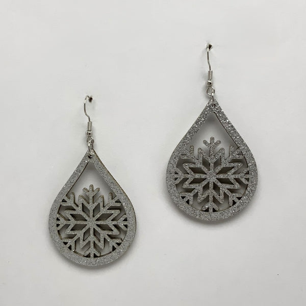 Teardrop Snowflake Earrings
