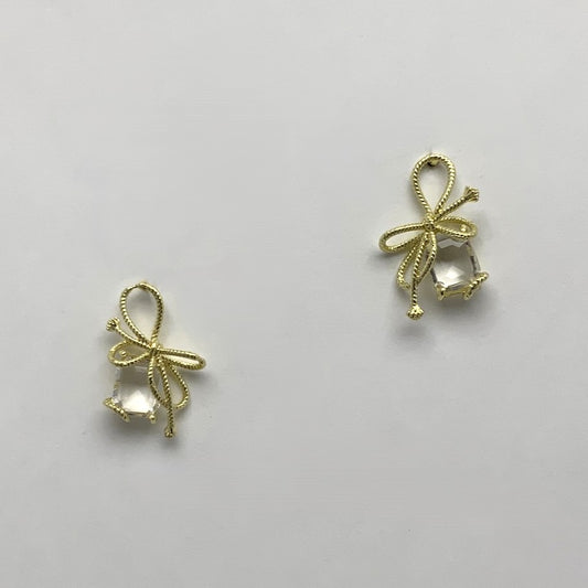 Bow Wrapped Crystal Earrings