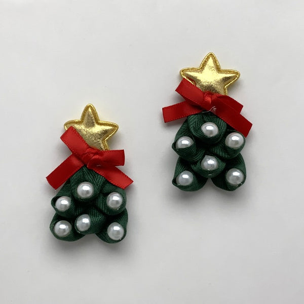 Christmas Tree Pearl Earrings