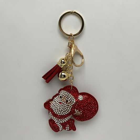 Plush Crystal Santa Claus Keychain