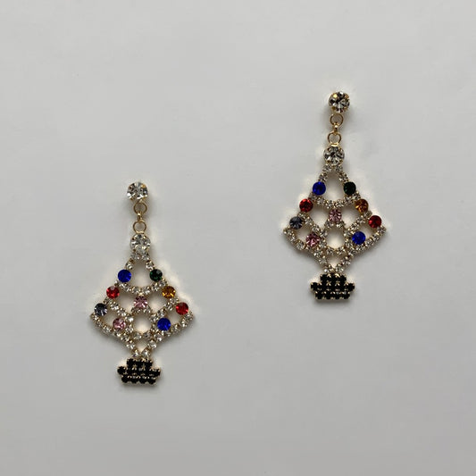 Crystal Christmas Tree Earrings