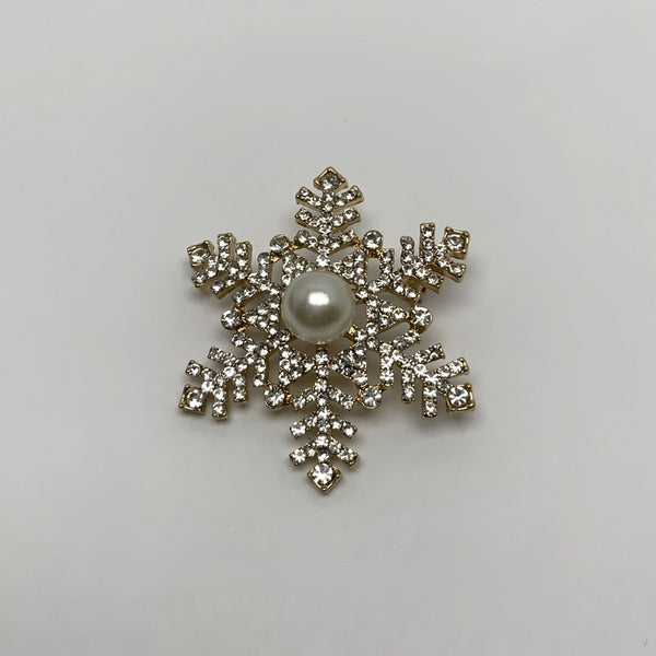 Snowflake Pearl Center Pin