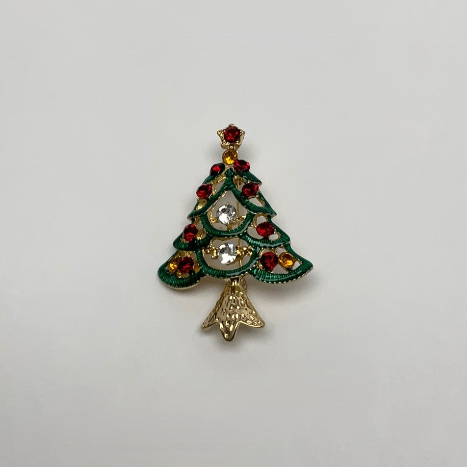 Christmas Tree Crystal Pin