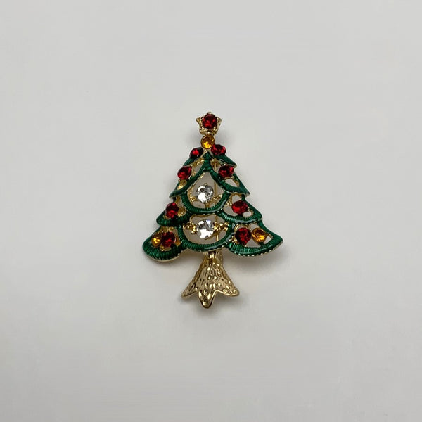 Christmas Tree Crystal Pin