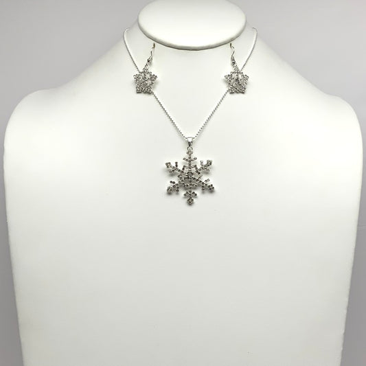 Crystal Snowflake Necklace Set
