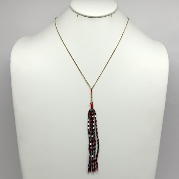 Beaded Tassel Necklace