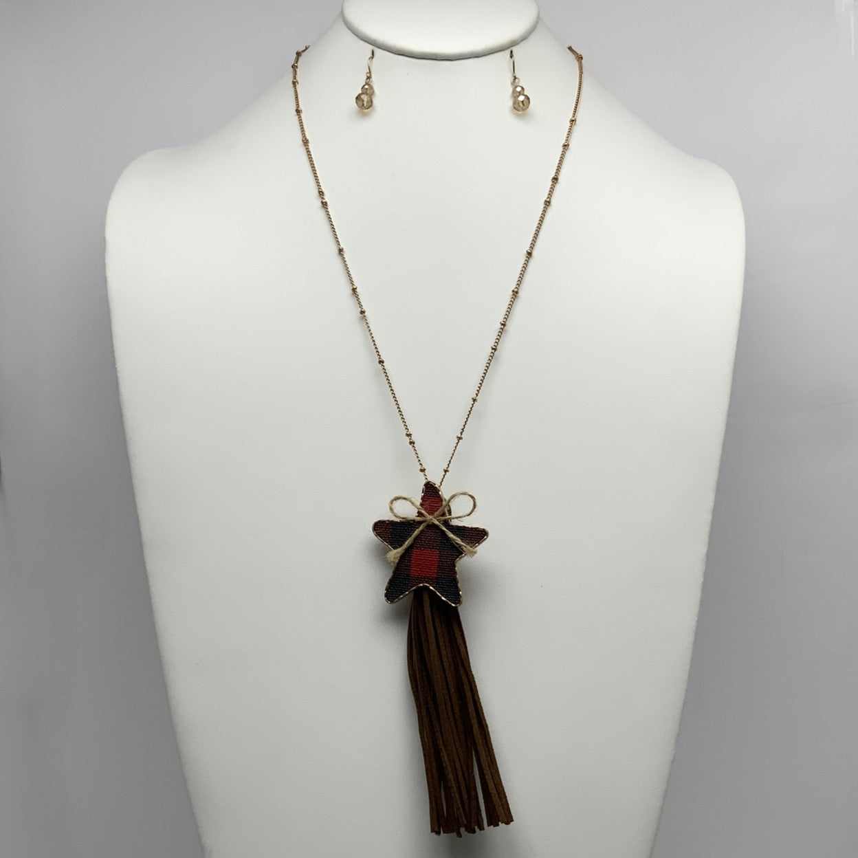 Christmas Tassel Necklace Set