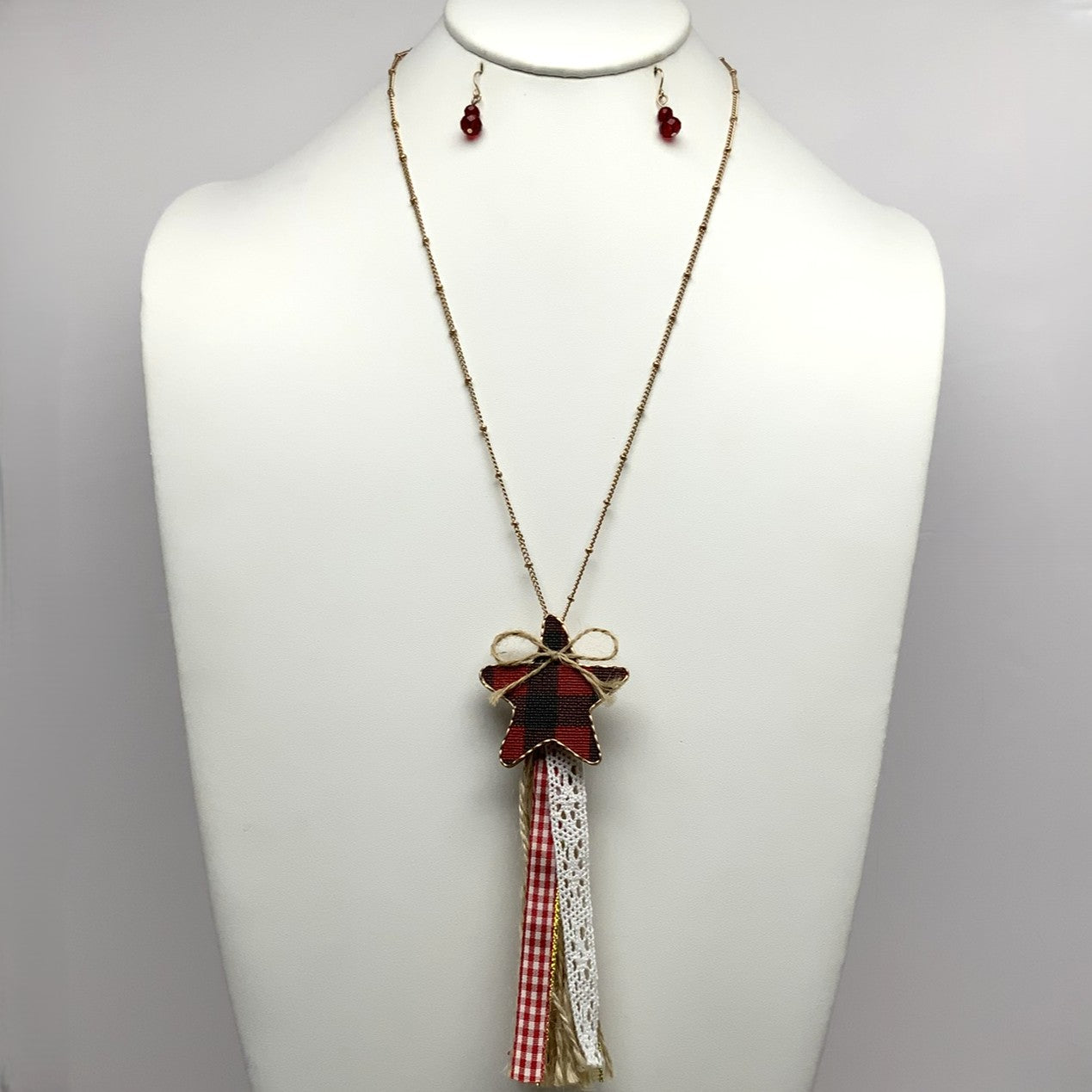 Christmas Tassel Necklace Set