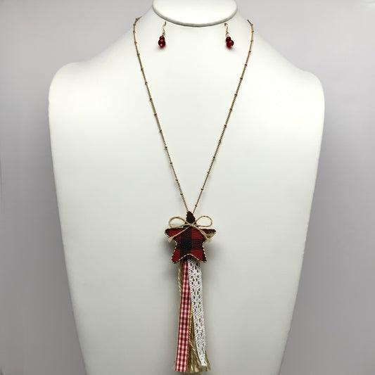 Christmas Tassel Necklace Set