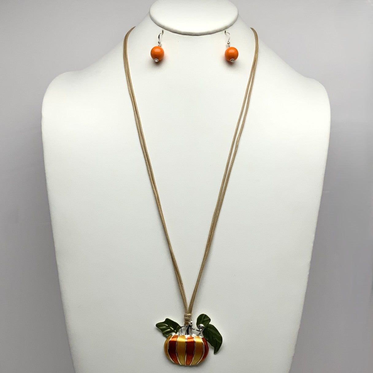 Pumpkin Cord Necklace Set