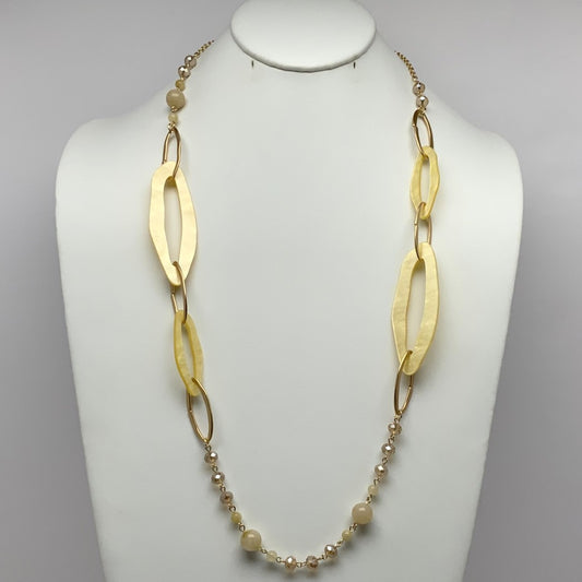 Long Oval Lucite Crystal Necklace