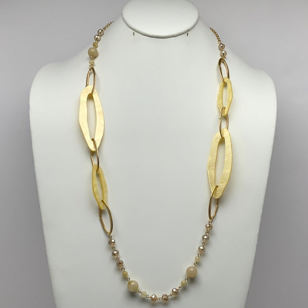 Long Oval Lucite Crystal Necklace