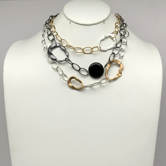 Layered Abstract Lucite Center Necklace