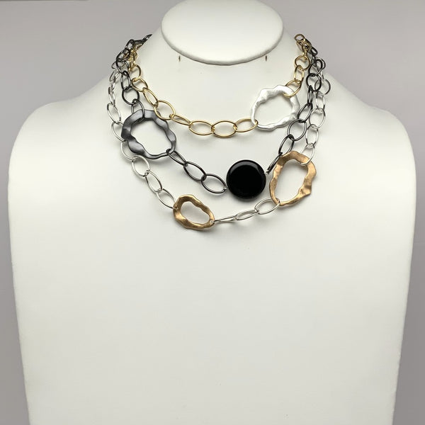 Layered Abstract Lucite Center Necklace