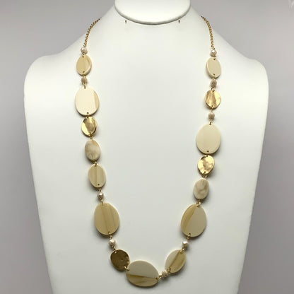 Long Flat Lucite Crystal Necklace